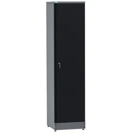KÜPPER Hochschrank Eintürig mit 4 Fachböden 180 x 45,5 x 45 cm Schwarz-Hellgrau
