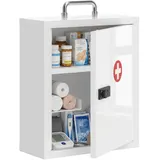 Medizinschrank, abschließbarer Medikamentenschrank mit 3 Ebenen, Weiß