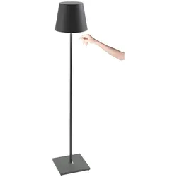 Zafferano Poldina Pro XXL Dunkelgraue LED-Lampe wiederaufladbar und dimmbar 150 cm mit Akku bis zu 12 Stunden