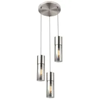 GLOBO Annika 1-flg. 30 cm grau Glas Metall