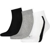 Puma Unisex Quarter Socken white/grey/black 39-42