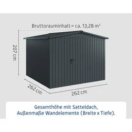 EcoStar Gerätehaus Euroline Trend 2,62 x 2,62 m Anthrazit