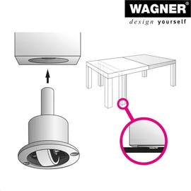 Wagner Tischauszugsrolle aus Kunststoff Tragkraft 32 kg Ø 27 mm Schwarz