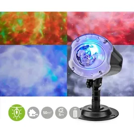 Nedis Dekoratives Licht LED- und Laserprojektor Bunte LED grüner Laser Innen- und Aussenbereich | Fernbedienung, Schwarz