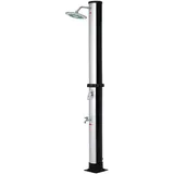 DEUBA Monzana® Solardusche Gartendusche Pooldusche Schwarz Silber UV-beständigem Kunststoff Regenduschkopf