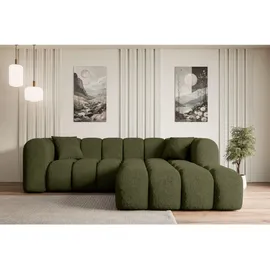 altdecor Ecksofa, Ottomane rechts, OLEA-L1 - 231x173x74 cm Grün