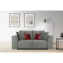 INOSIGN 2-Sitzer INOSIGN "BEATRICE, erhältlich in trendigen Stoffoptionen, B/T/H: 143/73/92 cm", grau, B:195cm H:92cm T:107cm, Sofas, In hochwertiger Verarbeitung, incl. 2 großen Zierkissen in Korpusfarbe