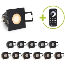 Einbaustrahler Mini Livorno eckig 3W 2700K IP65 - Farbe: schwarz matt - Anzahl: ...