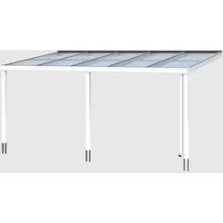 Terrassendach SKANHOLZ "Monza", weiß (weiß (ral 9016)), B:541cm T:357cm, Aluminium, Terrassenüberdachungen, Bedachung Verbund-Sicherheits-Glas, Aluminium