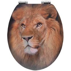 WENKO WC-Sitz »Lion«, MDF, oval,  mit Softclose-Funktion - bunt