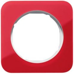 Abdeckrahmen R.1, 1-fach (rot transparent / polarweiß glänzend)