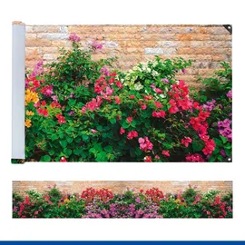 Maximex Zaunblende 500 x 35 cm Blumen Kunststoff