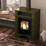 Aquaflam Vario Peru Wasserführender Kaminofen Grün 11 kW (5 kW wasserseitig)