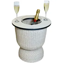 COOTAB Cooler Table PARIS Beistelltisch mit Acryl-Kühler - Champagner