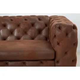 Riess-Ambiente Chesterfield Sofa Mikrofaser 3-Sitzer Braun