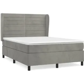 vidaXL Boxspringbett 140 x 200 cm Hellgrau