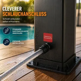 Strattore Ocean Solardusche schwarz/silber 0,19 m