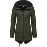 Ragwear Damen, weiche Strickjacke Übergangsjacke mit Teddy-fleece Wingi Melange YOUMODO Dark Olive Gr. XXL - XXL