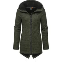 Ragwear Damen, weiche Strickjacke Übergangsjacke mit Teddy-fleece Wingi Melange YOUMODO Dark Olive Gr. XXL - XXL