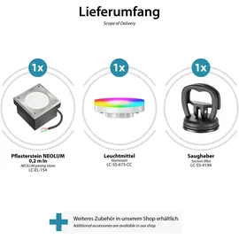 ledscom.de 1x LED Pflasterstein NEOLUM für außen, IP67, eckig, 10 x10cm, inkl. GX53 RGB Leuchtmittel, 670lm, Smart Home