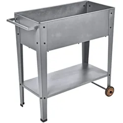 Garden Pleasure LAVANDIA Pflanzkübel – Metall, silber, rechteckig (75 x 80 cm)