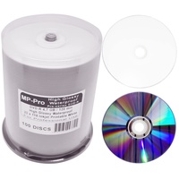 Waterproof High-Glossy DVD-R Rohlinge 4,7 GB Inkjet Printable Nanokeramik Hochglanz Weiß Wasserfest Bedruckbar - 100er Cake-Box