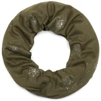 Stylebreaker Loop "Loop Schal mit Glitzer und Pailletten Punkte", Damen, grün (oliv), Obermaterial: 50% Viskose CV. 50% Polyester PES., Modisch, Modetücher Loop