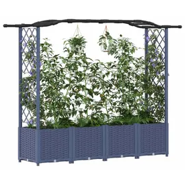 vidaXL Hochbeet mit Rankgitter und Dach 204 x 40 x 141 cm Grau