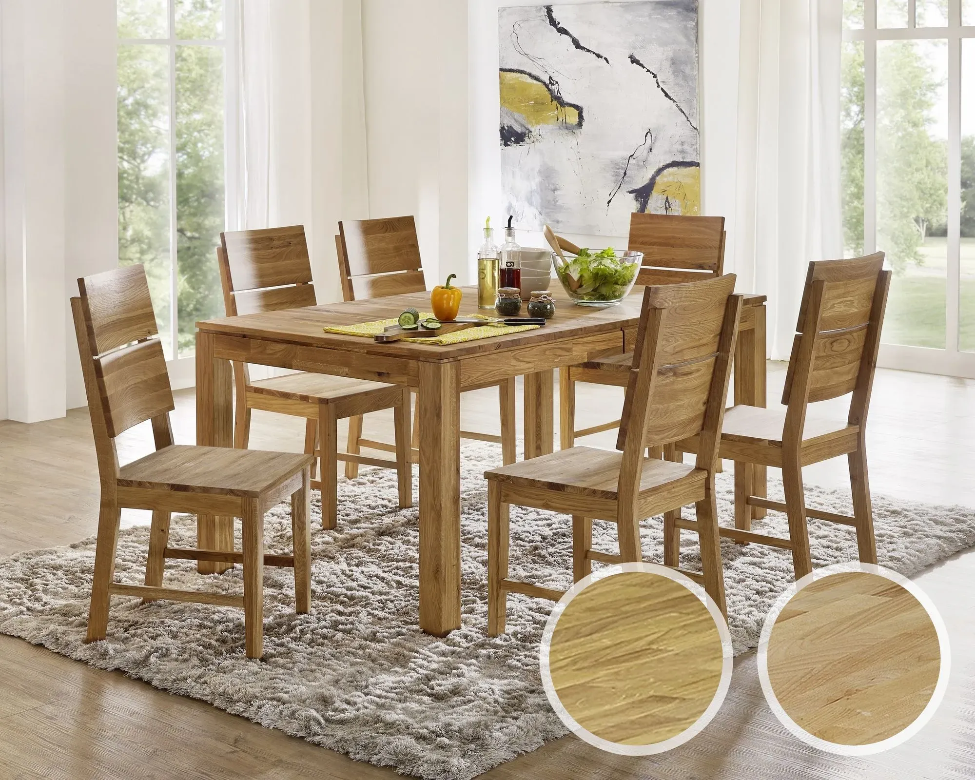 3S Frankenmöbel »Allrounder« Massivholz Esstisch 140x90 cm / Wildeiche geölt / mit Funktion / TI-0122