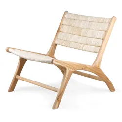 HKliving - Abaca Lounge Chair, natur