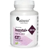 Aliness - Inositol Plus - myo/D-Chiro - 40/1 650mg - Positives Wohlbefinden - PCOS - Depressionen - Nahrungsergänzungsmittel - Veganer - Vegetarier - 1 kapsel pro Tag - 100 kapseln