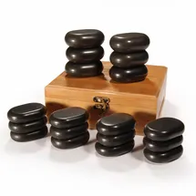 MASTER MASSAGE EQUIPMENT Master Massage Hot Stone Heiße Massagesteine in dekorativer Bambumskiste 18 St