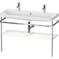 Duravit Happy D.2 Plus Möbelwaschtisch c-shaped mit Metallkonsole bodenstehend,