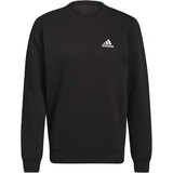 adidas Herren Feelcozy Essentials Fleece Sweatshirt , Black / White, M Tall