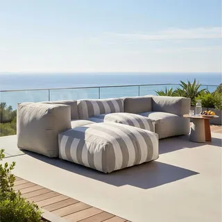 Oviala Business Modulares Gartenecksofa 4-Sitzer grau