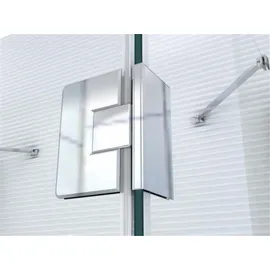 Glaszentrum Hagen Ares U-Duschkabine mit Drehtür 90 x 80 cm silber ESG Glas