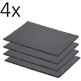 Gastro Spirit Servierplatte 4er Set Schieferplatte 32,5 x 26,5 x 0,5 cm, GN 1/2, schwarz, Schiefer, (Set, 4-tlg., 4er Set), Naturschieferplatten schwarz 26.5 cm x 32.5 cm