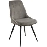 Livetastic Stuhl Cord, Grau, Holz, Metall, Textil, Pappel, Sperrholz, konisch, 49x88x59 cm, Esszimmer, Stühle, Esszimmerstühle, Vierfußstühle