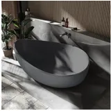 Bernstein Freistehende Badewanne wave stone Mineralguss Grau matt 180x110cm