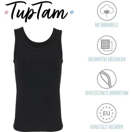 TupTam Unterhemden Jungen – 5er Pack Ärmellose Kinder Unterhemden, Baumwolle, Bequem & Atmungsaktiv, Farbe: schwarz, Größe: 104-110 - 104-110