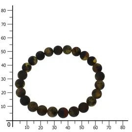 Ostsee-Schmuck Armband Kugel 8 mm schwarz 19 cm