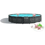 INTEX 26744GN - Greywood Prism Frame Pool (549x122cm) + aufblasbare Schwimmtiere