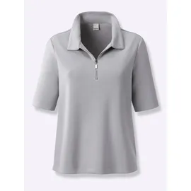 Heine T-Shirt "Shirt", Damen, Gr. 44, steingrau, 55% Viskose, 40% Polyester, 5% Elasthan, unifarben, Rundhals, Shirts T-Shirt
