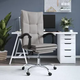 vidaXL Bürostuhl mit Liegefunktion Polyester Taupe
