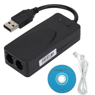 USB2.0 56K Modem Faxmodem, USB Telefonbuchse Datenmodem Plug-and-Play Automatisch Antwort senden Faxe empfangen Externer Modemtreiber für XP
