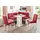 massivline&more Eckbankgruppe MASSIVLINE & MORE "Anna 2", rot (holzwerkstoff mit farbe weiß, lotos 5269 rot, rot, weiß), Kunstleder, Eckbank Anna 130cm x 130cm,Säulentisch Anna 68cm x 68cm,2 x Stühle Anna,Weiß dekor,Lotos 5269 rot, Holzwerkstoff, Kunstleder,