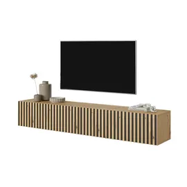 Selsey Telire TV-Lowboard 175 cm Wotan Eiche Schwarz MDF