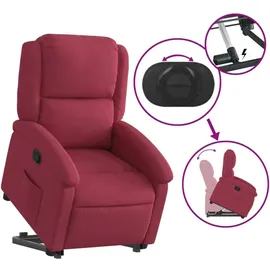 vidaXL Relaxsessel mit Aufstehhilfe Samt 144,5 x 82 x 0 cm Weinrot
