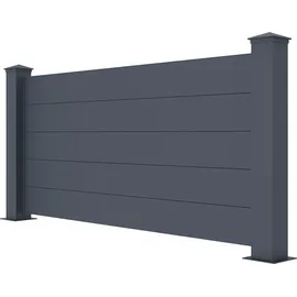 casanoov Vorgartenzaun 189 x 89 cm Grau/Aluminium