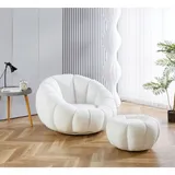 SalesFever Sessel mit Hocker drehbar